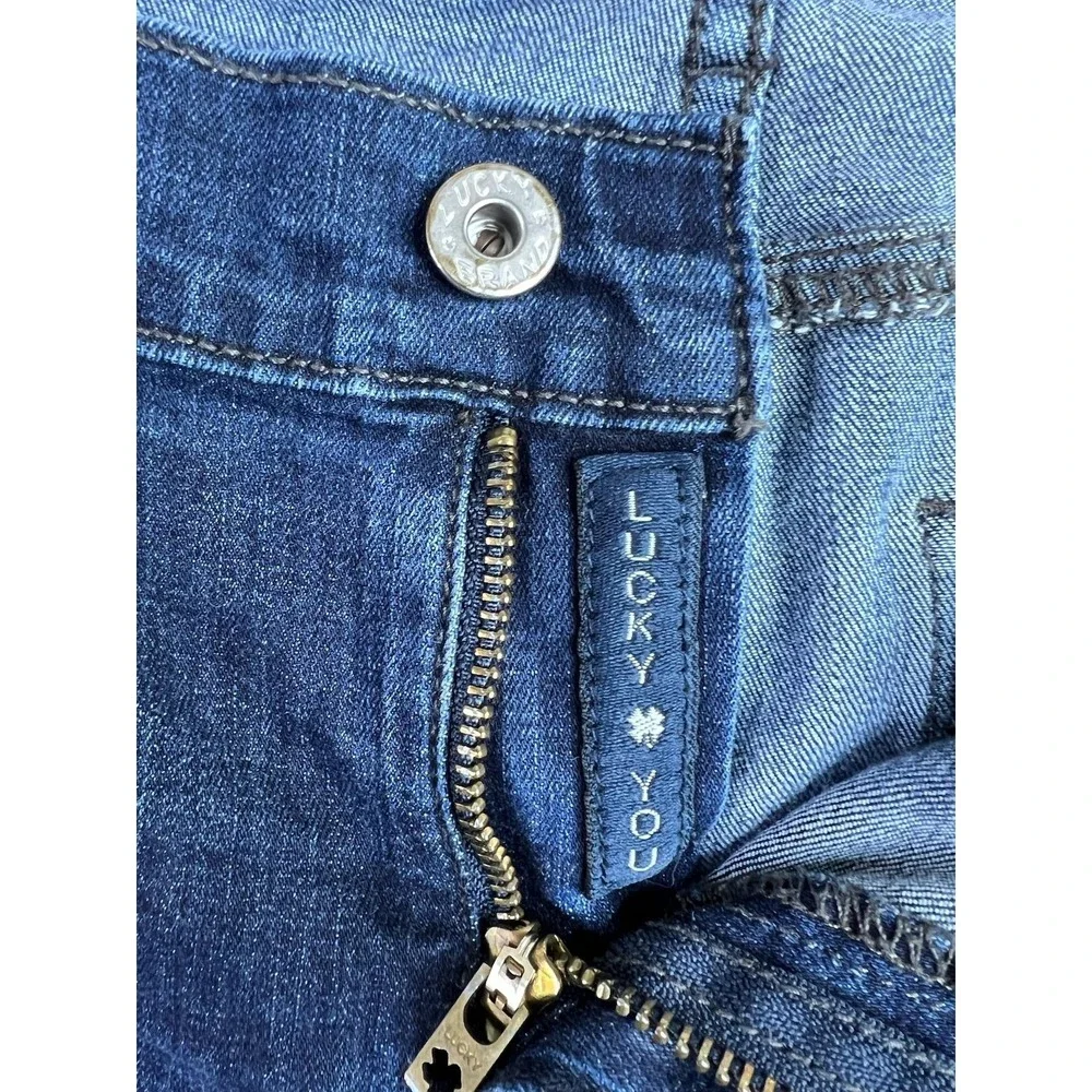 Lucky Brand Brooke Slim Boot Jeans Womens 8/29 Blue Dark Wash Mid Rise Stretch